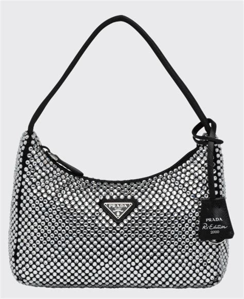 prada black diamond bag|prada rhinestone bag.